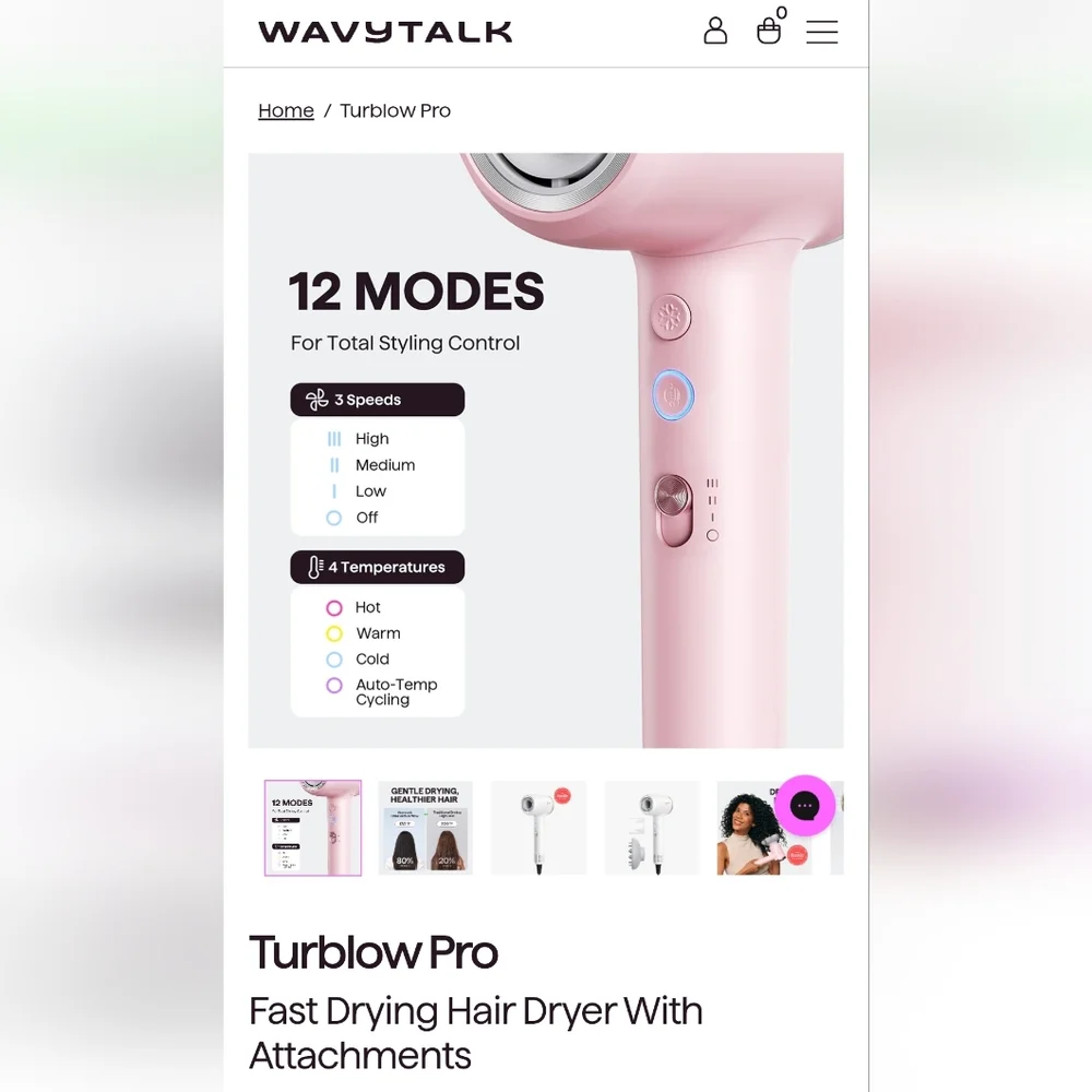 Wavytalk Pink Hair Dryer - Picture 7 of 13
